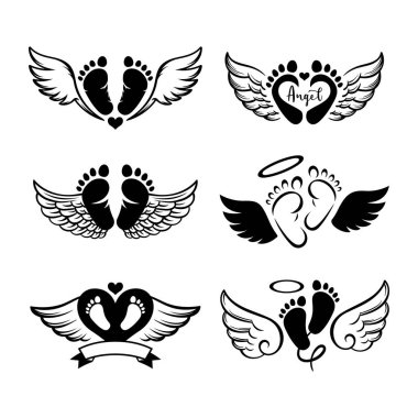 Bebek ayak izi seti.