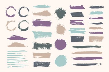 elle çizilmiş fırça darbeleri kümesi