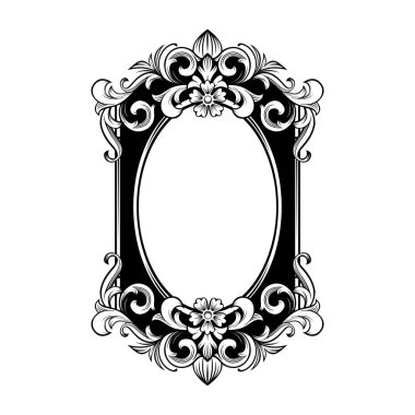 Boş alanı olan muhteşem barok çerçeve