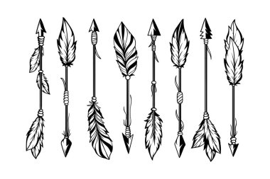 Hand drawn ethnic arrows boho style