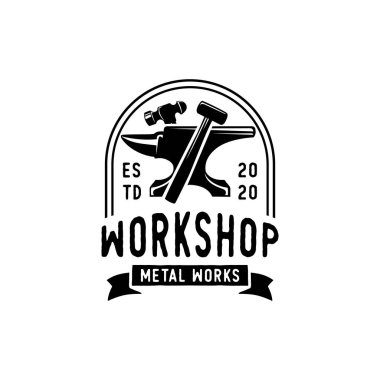 Demirci demir örs dökümhanesi vintage logo tasarımı