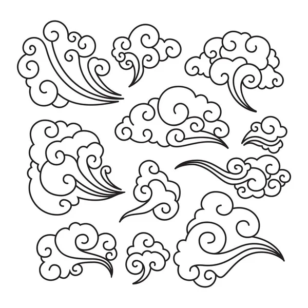 Традиційні Хмарні Прикраси Китайською Мовою — стоковий вектор