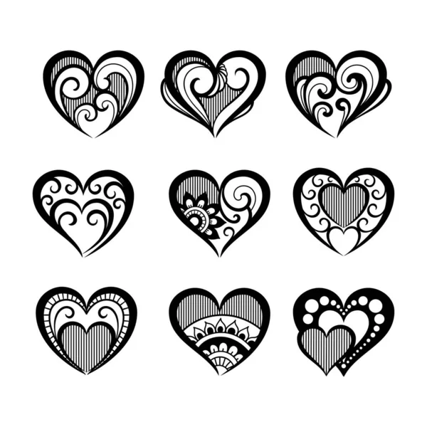 Belle Collection Symboles Amour — Image vectorielle