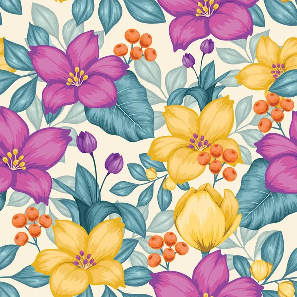 Beautiful vintage floral seamless pattern