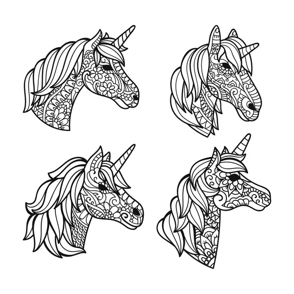 Set Dari Unicorn Dekorasi Memotong Desain - Stok Vektor