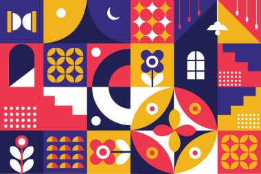 Soyut retro geometrik şekil arkaplanı