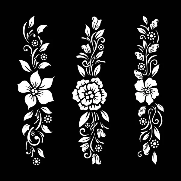 Geçici dövme dizaynlı siyah beyaz çiçek kesim dosyası