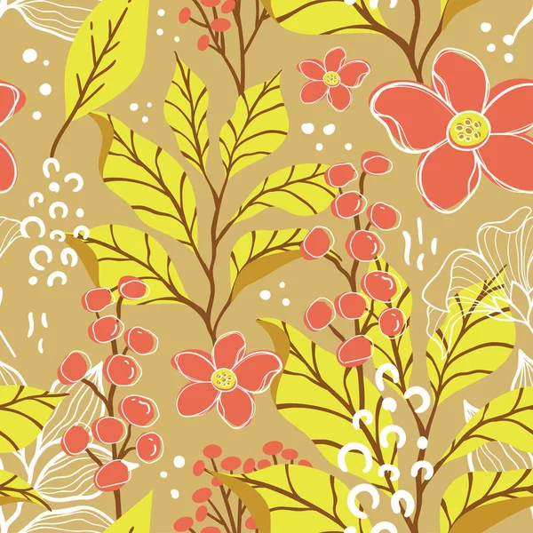 Illustration Vectorielle Motif Floral Sans Couture — Image vectorielle