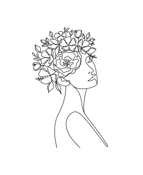 Kadın ve Çiçek Çizgisi Sanatı