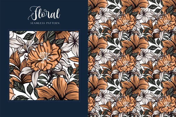 Schöne Vintage Florales Nahtloses Muster — Stockvektor