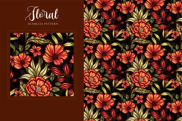 Padrão Sem Costura Floral Vintage Bonito — Vetor de Stock