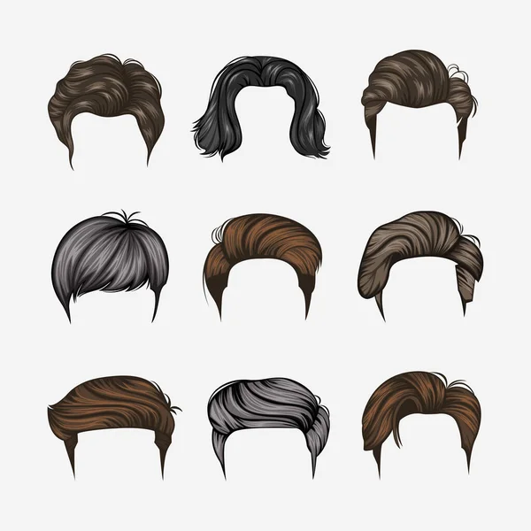 Conjunto Peinados Hombre Variedad — Vector de stock