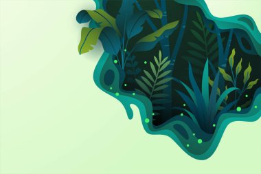 Tropikal bitki ormanlarıyla dolu bir arka plan