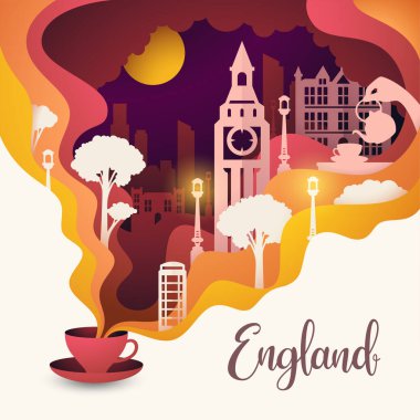 Londra 'ya afiş ve el ilanları için yaratıcı seyahat ilanı ilanı