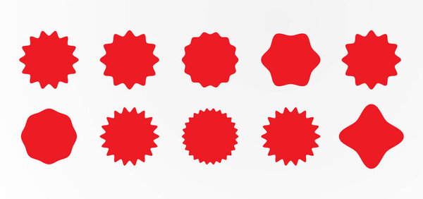 Set price sticker. Sale sticker collection. Set of red starburst, sunburst badges. Label icon sticker. Badge. Design elements - best for sale sticker, price tag, mark. Vector illustraton