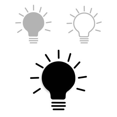 Ampul simgeleri vektör koleksiyonu, lamba çizgisi simgesi seti. Fikir lambası simgesi koleksiyonu