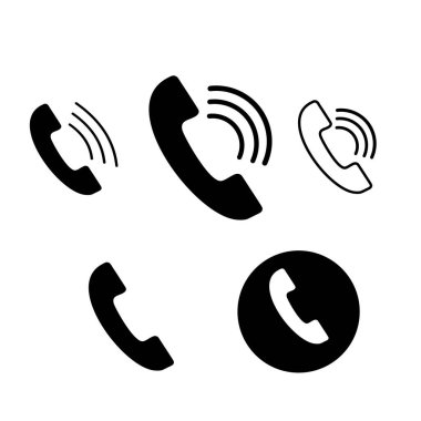 Telephone contact icon vector on white background