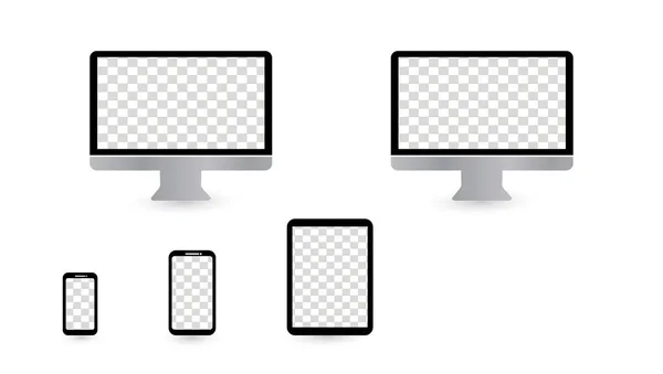 Appareil Écran Ordinateur Portable Smartphone Tablette Moniteur Ordinateur Ordinateur Portable — Image vectorielle