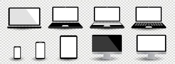 Gerätebildschirm Laptop Smartphone Tablet Computer Monitor Laptop — Stockvektor