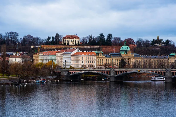 Scenic View Architecture Old Town Charles Bridge Vltava River Prague — стоковое фото