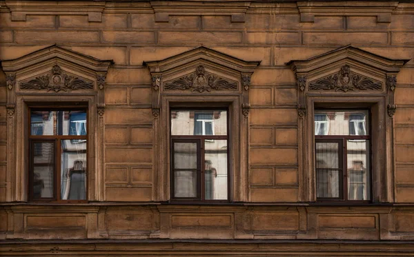 Wall Texture Saint Petersburg Classic Vintage Building Facade Travel Inspiration — ストック写真