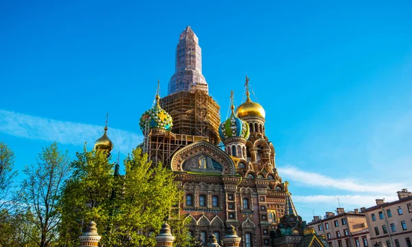 Famous Cathedral Church Savior Spilled Blood Cathedral Resurrection Petersburg Architecture — Stock Photo, Image