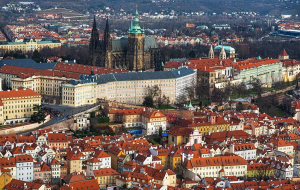 Vista Para Telhado Sobre Centro Histórico Praga República Checa Castelo — Fotografia de Stock