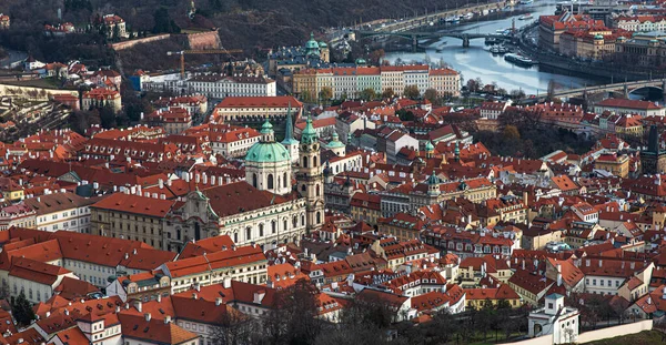 Vista Para Telhado Sobre Centro Histórico Praga República Checa Castelo — Fotografia de Stock