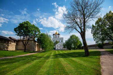 The Pskov Kremlin is an ancient citadel in Pskov, Russia. In the central part of the Old Town is located at the confluence of two rivers.