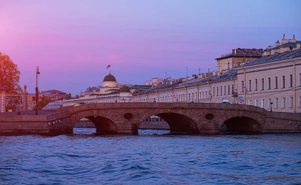 River Channel Saint Petersburg Sunset White Nights Season Petersburg Canals — Stock Photo, Image