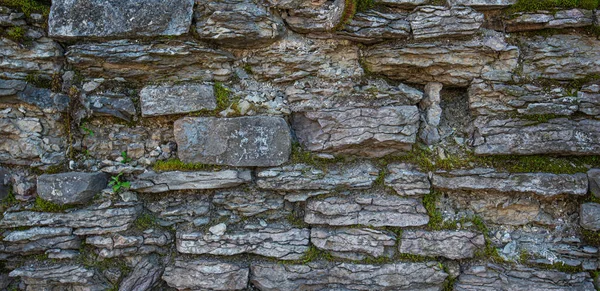 Viejo Muro Piedra Marrón Textura Pared Piedra Antiguos Bloques Rocosos — Foto de Stock