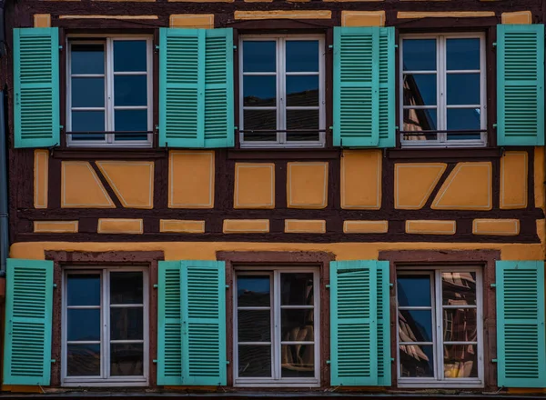 Halvan Timrade Huset Colmar City Alsace Frankrike — Stockfoto