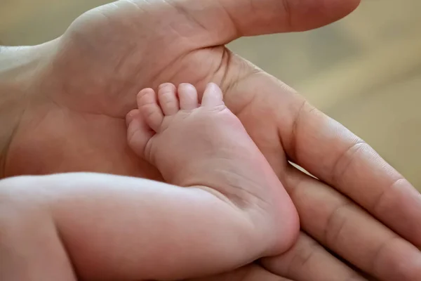 Babyfüße Auf Der Handfläche — Stockfoto