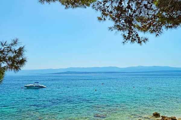 Vacker Panoramautsikt Över Havet Adriatiska Havskusten Kroatien — Stockfoto