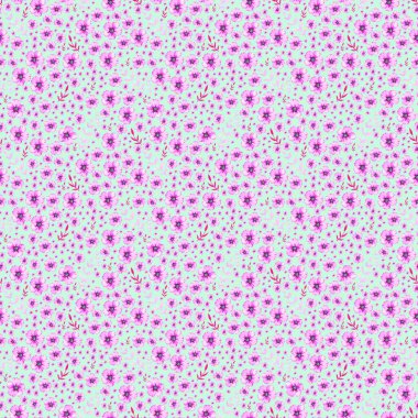 Mor çiçekler ve dallarla suluboya deseni