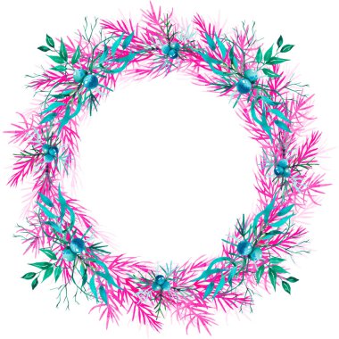 Beyaz zemin üzerinde iğneler olan ardıç çerçeve 20