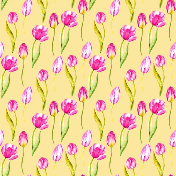 Un patrón botánico con un tulipán —  Fotos de Stock