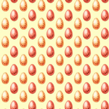 Paskalya yumurtaları ve çiçeklerle suluboya deseni