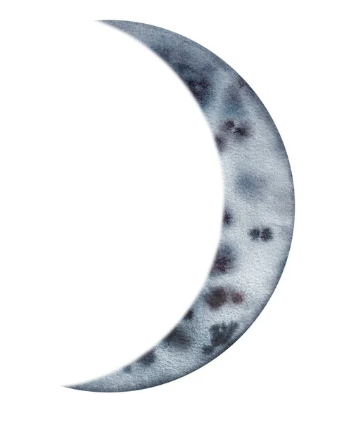 Akvarell faser av månen handritad på en vit bakgrund — Stockfoto