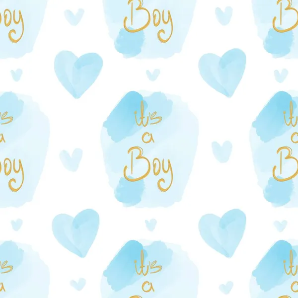 Baby boy Watercolor welcome seamless Pattern for childbirth illustration. — Stock Photo, Image