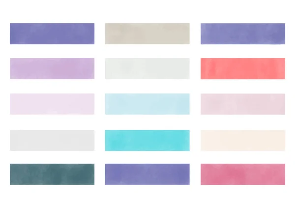 Watercolor palette with the best color combinations for Very Peri. Vector eps 10. Stains of Watercolor paints for design. All shades of purple. — Image vectorielle