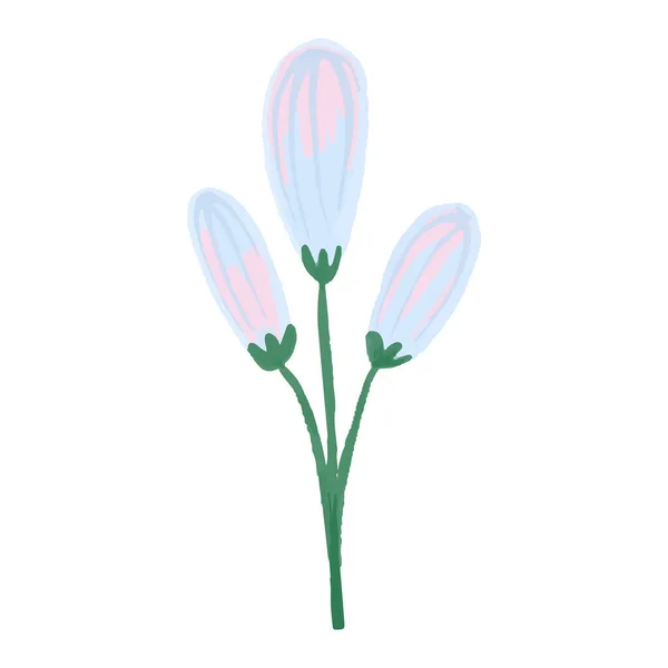 Vector Paint Element des handgezeichneten Aquarell rosa Blume, Knospe auf weißem Hintergrund. Verwendung für Menüs, Einladungen, Hochzeiten — Stockvektor