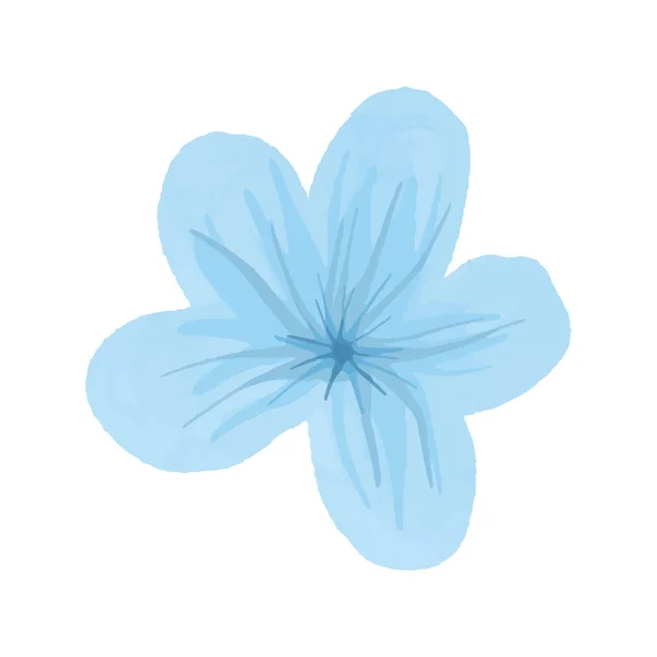 Vetor Elemento de pintura de aquarela desenhada à mão flor azul sobre um fundo branco. Use para menus, convites, casamento. — Vetor de Stock