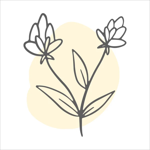 Ligne de fleurs icône de la nature vecteur. Fleurs sauvages d'une seule ligne. Printemps tendance Illustration vectorielle. — Image vectorielle