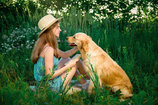 Köpek insanın dostudur. Bir insanın köpeğe karşı tavrı. Golden retriever