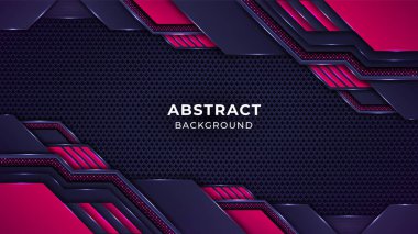 Soyut kırmızı ve siyah metalik desen tasarımı. Modern soyut oyun vektör arkaplanı. Modern fütüristik teknoloji geçmişi.