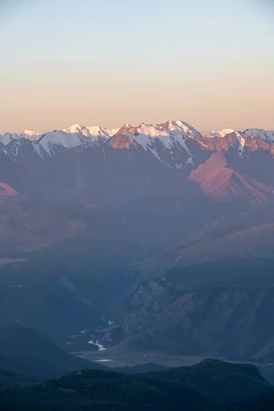 Zonsopgang Bergen Altai Siberië — Stockfoto