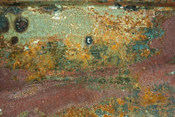 Fond de rouille rugueuse texturé avec des fosses — Photo
