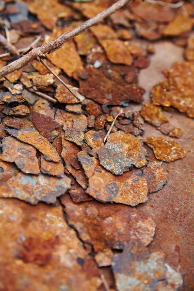 Fragmentos de pelado oxidado fondo texturizado de metal —  Fotos de Stock