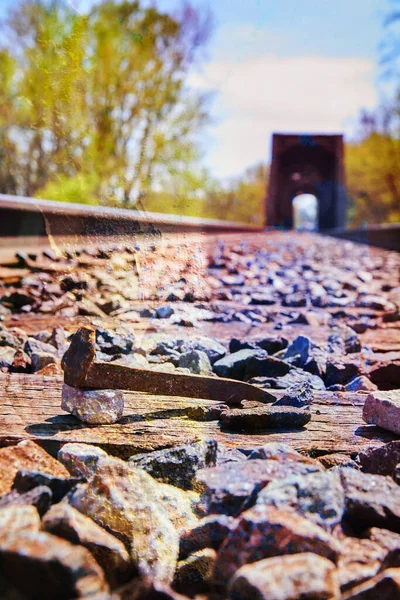 Zuggleise Eisenbahnspitze mit Struktur — Stockfoto